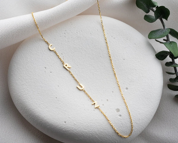 Sideways Initial Necklace