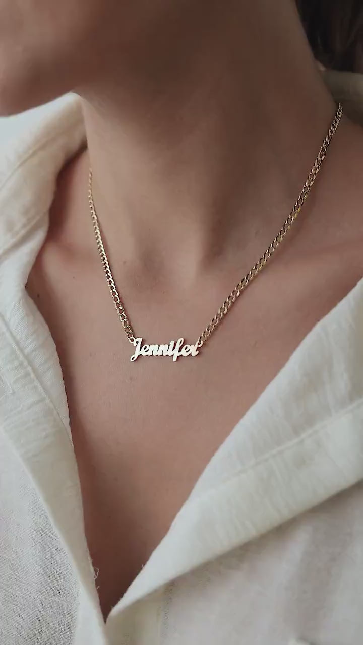 Bold Script Name Necklace