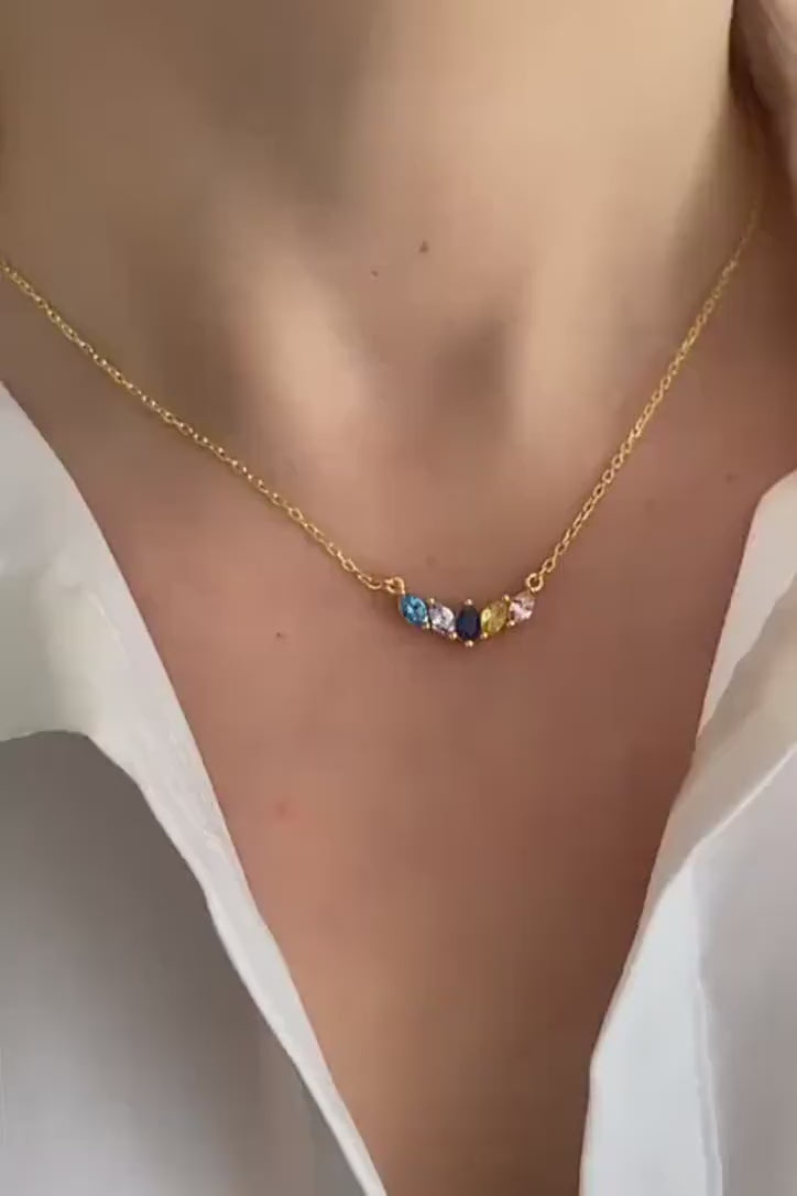 Personalized Family Birthstone Necklace